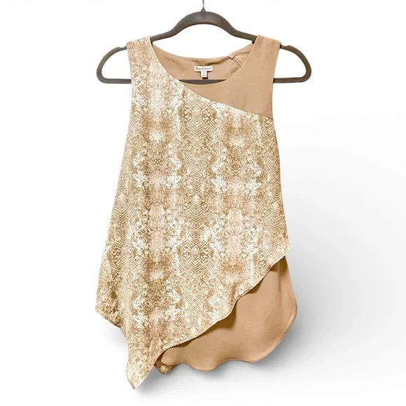 Y2K Juicy Couture Tan / dark beige white snakeskin Asymmetrical Top Small Peyton - Picture 9 of 9